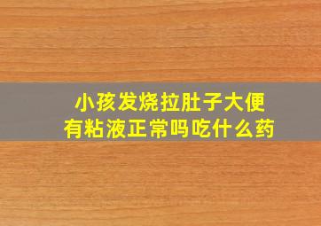 小孩发烧拉肚子大便有粘液正常吗吃什么药