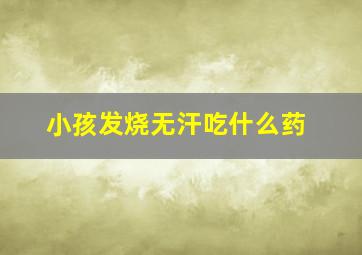 小孩发烧无汗吃什么药