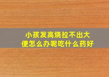 小孩发高烧拉不出大便怎么办呢吃什么药好