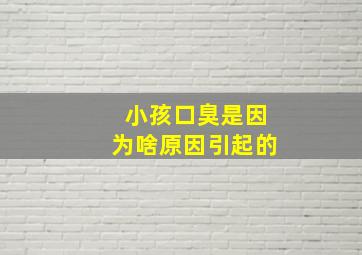 小孩口臭是因为啥原因引起的