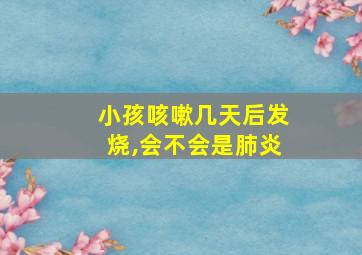 小孩咳嗽几天后发烧,会不会是肺炎