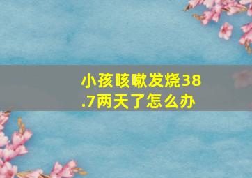 小孩咳嗽发烧38.7两天了怎么办