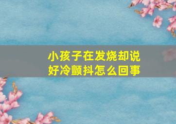 小孩子在发烧却说好冷颤抖怎么回事