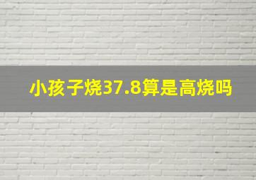 小孩子烧37.8算是高烧吗