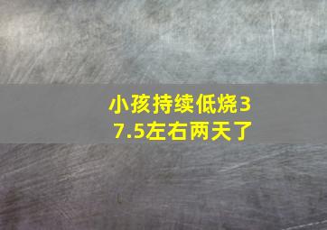 小孩持续低烧37.5左右两天了