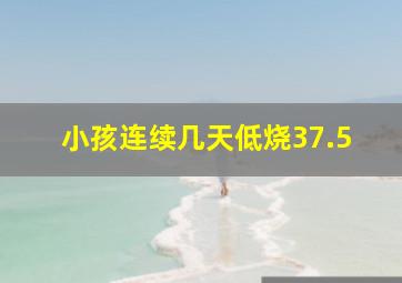 小孩连续几天低烧37.5