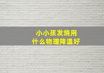 小小孩发烧用什么物理降温好