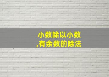 小数除以小数,有余数的除法