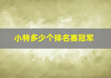 小特多少个排名赛冠军