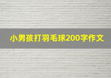 小男孩打羽毛球200字作文