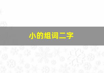 小的组词二字