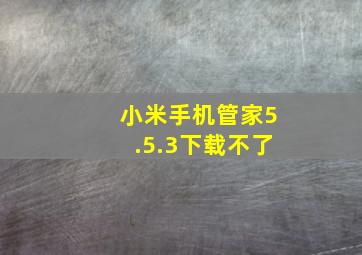 小米手机管家5.5.3下载不了