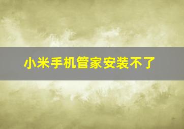 小米手机管家安装不了