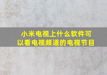 小米电视上什么软件可以看电视频道的电视节目