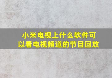 小米电视上什么软件可以看电视频道的节目回放