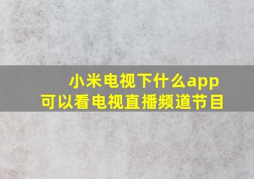 小米电视下什么app可以看电视直播频道节目