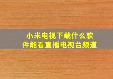 小米电视下载什么软件能看直播电视台频道