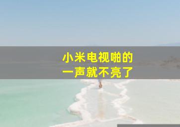 小米电视啪的一声就不亮了