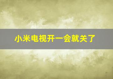 小米电视开一会就关了