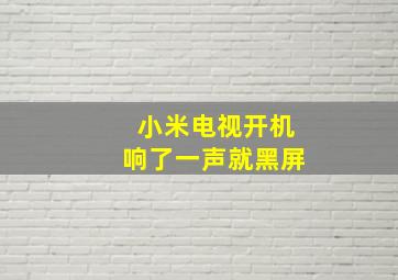 小米电视开机响了一声就黑屏