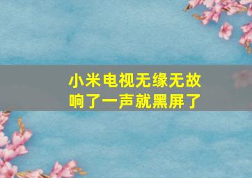 小米电视无缘无故响了一声就黑屏了