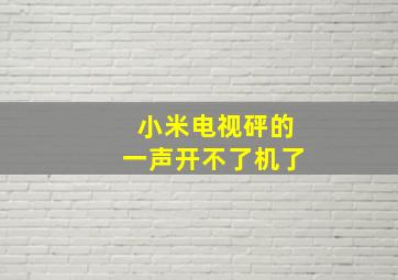 小米电视砰的一声开不了机了