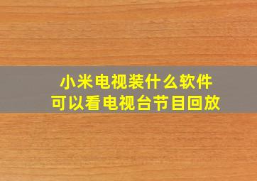 小米电视装什么软件可以看电视台节目回放