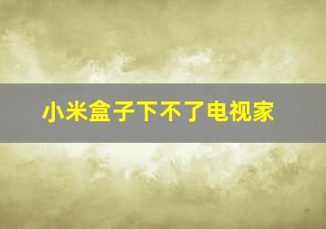 小米盒子下不了电视家