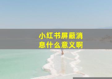 小红书屏蔽消息什么意义啊