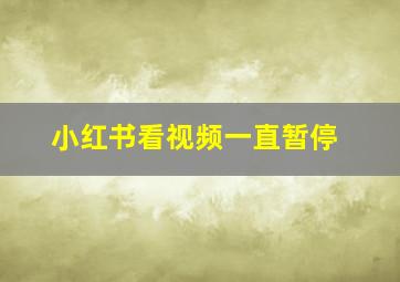 小红书看视频一直暂停