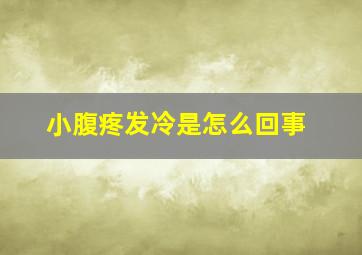 小腹疼发冷是怎么回事