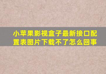 小苹果影视盒子最新接口配置表图片下载不了怎么回事