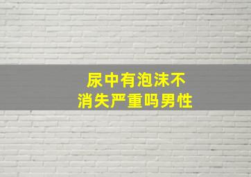 尿中有泡沫不消失严重吗男性