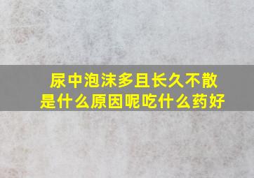 尿中泡沫多且长久不散是什么原因呢吃什么药好