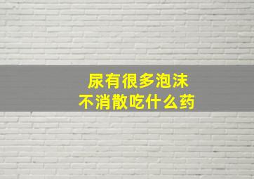 尿有很多泡沫不消散吃什么药