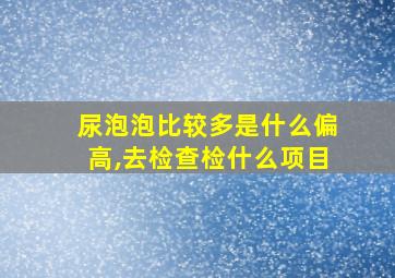 尿泡泡比较多是什么偏高,去检查检什么项目