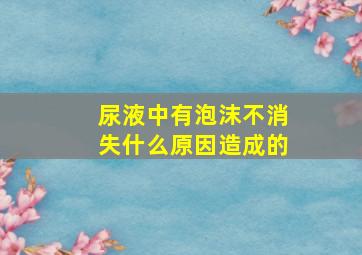 尿液中有泡沫不消失什么原因造成的