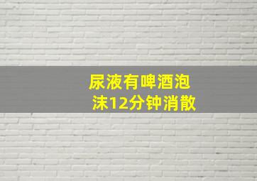 尿液有啤酒泡沫12分钟消散