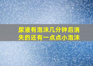 尿液有泡沫几分钟后消失的还有一点点小泡沫