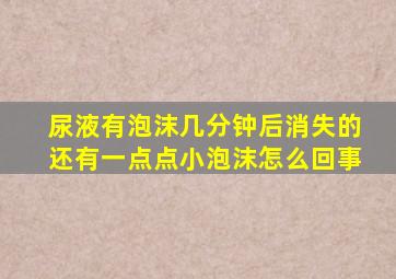 尿液有泡沫几分钟后消失的还有一点点小泡沫怎么回事