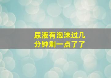 尿液有泡沫过几分钟剩一点了了