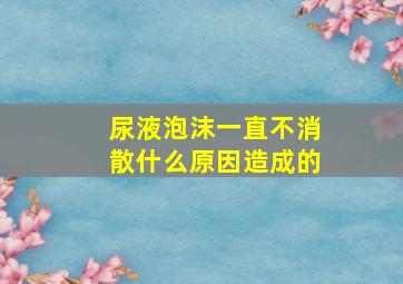 尿液泡沫一直不消散什么原因造成的