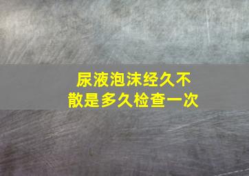 尿液泡沫经久不散是多久检查一次