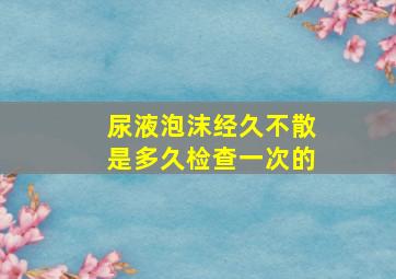 尿液泡沫经久不散是多久检查一次的