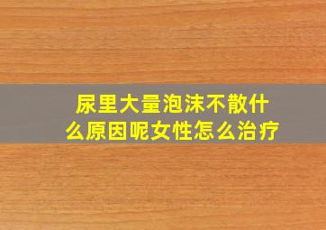 尿里大量泡沫不散什么原因呢女性怎么治疗