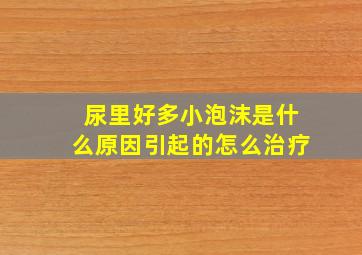 尿里好多小泡沫是什么原因引起的怎么治疗