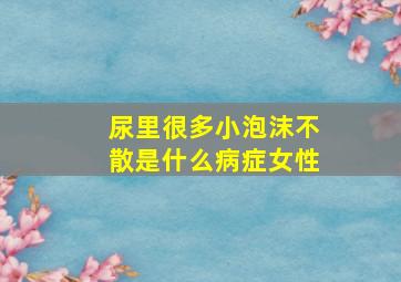 尿里很多小泡沫不散是什么病症女性