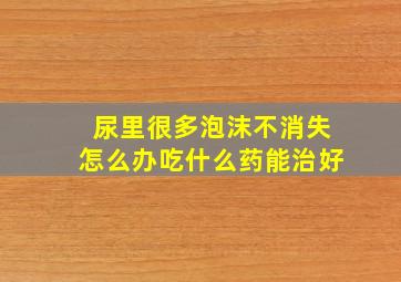 尿里很多泡沫不消失怎么办吃什么药能治好