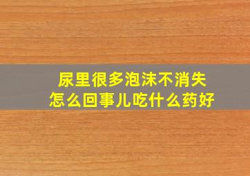 尿里很多泡沫不消失怎么回事儿吃什么药好