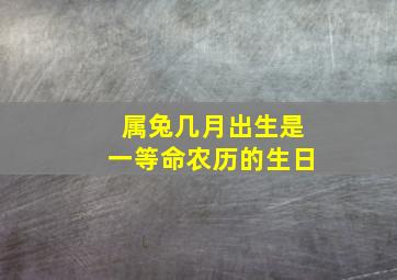 属兔几月出生是一等命农历的生日